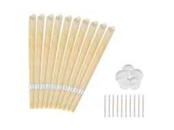VYLARA Solução Holística Para Cuidados Com Os Ouvidos, Conjunto De Colher Portátil Para Ouvidos Com Cotonetes De Ponta Dupla, Kit Completo Incluindo Velas De