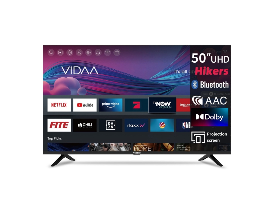 Smart Tv | Hikers 50z1 | 50" 4k Uhd, Dolby Atmos, Vidaa Os - Preto