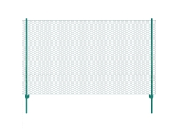 Vidaxl Cerca De Arame Com Postes Aço 25x1,5 M Verde
