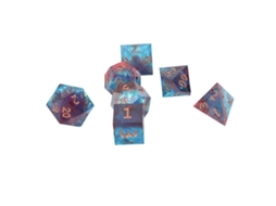Ats conjunto de 7 Dados Poliédricos de Resina com Dígitos Claros para Jogos de Mesa e Rpg