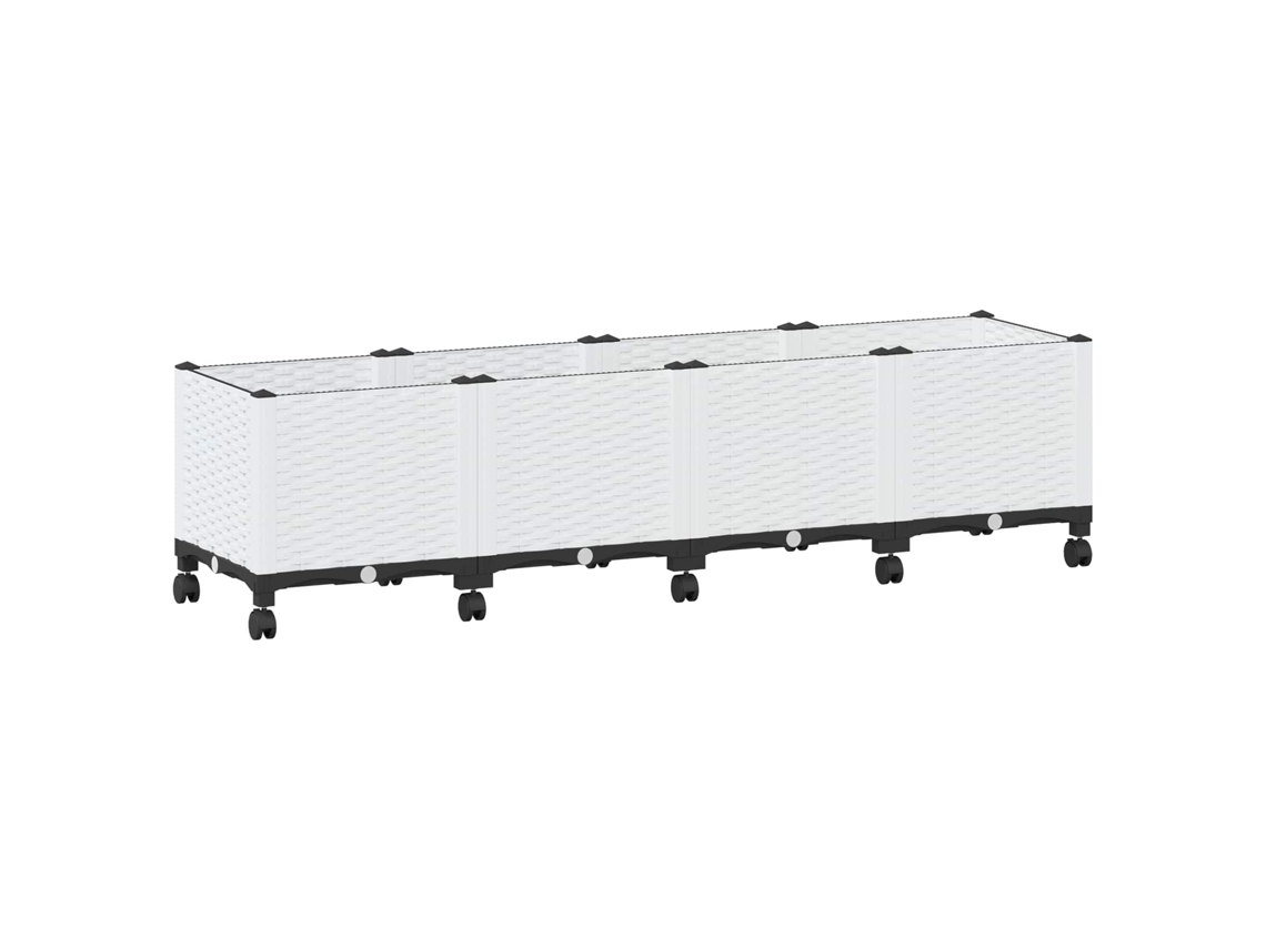Conjunto 1 Vaso De Jardim Vidaxl Branco Polipropileno (160 X 40 X 48 Cm)