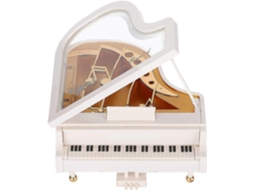 Caixa De Música Piano Branca 12,5 X 11,9 X 14,5 Cm Mini Piano Ornamento De Mesa Caixas De Música Presente Hengjian