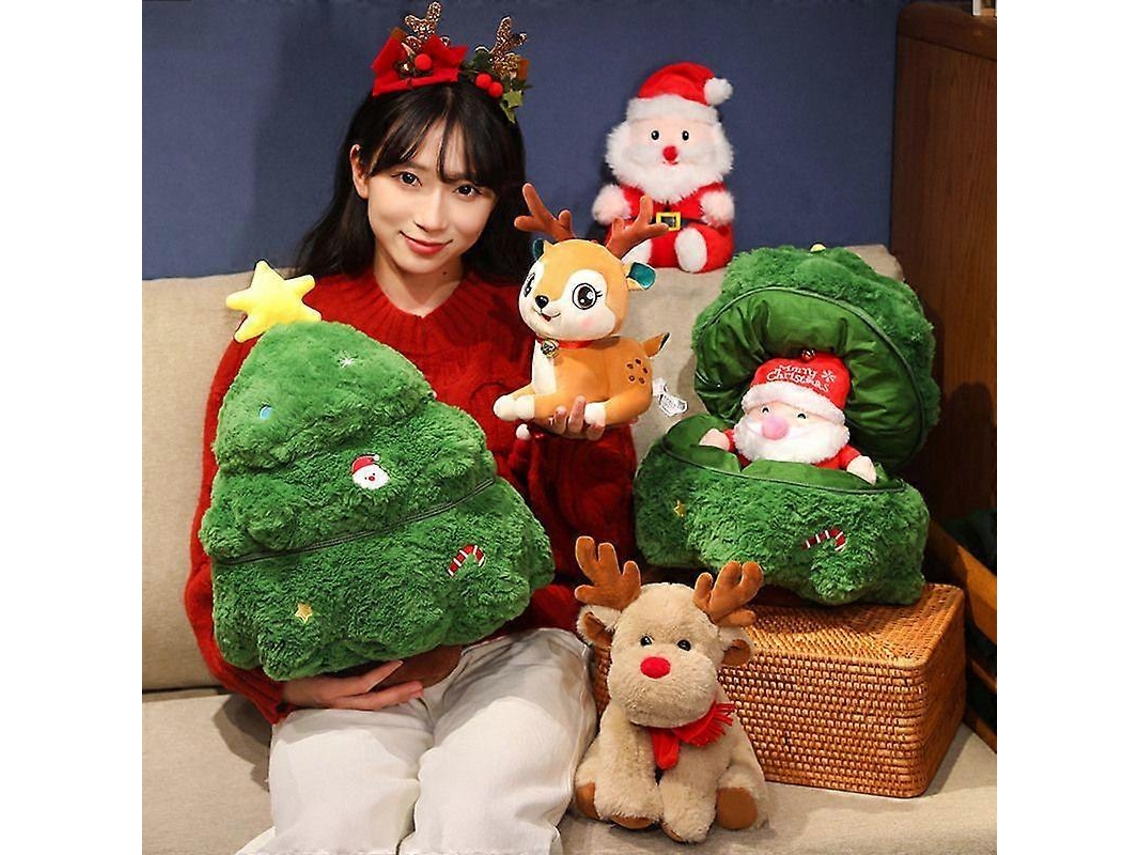 Peluche Árvore De Natal Alegre Com Pai E Rena