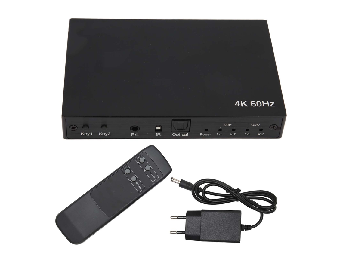 Aetheria switch Divisor Interface Multimídia Hd 4k 60hz 2x2 3d Hdr10 Hdcp2.2 Plug Eu
