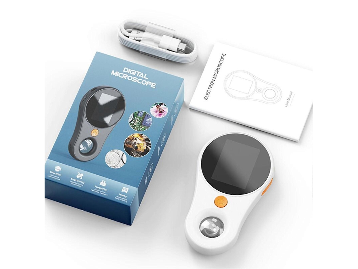 Microscópio Digital Portátil Com Foco Fixo De 500x, Sensor Hd De 2mp E Tela Colorida De 2 Polegadas.