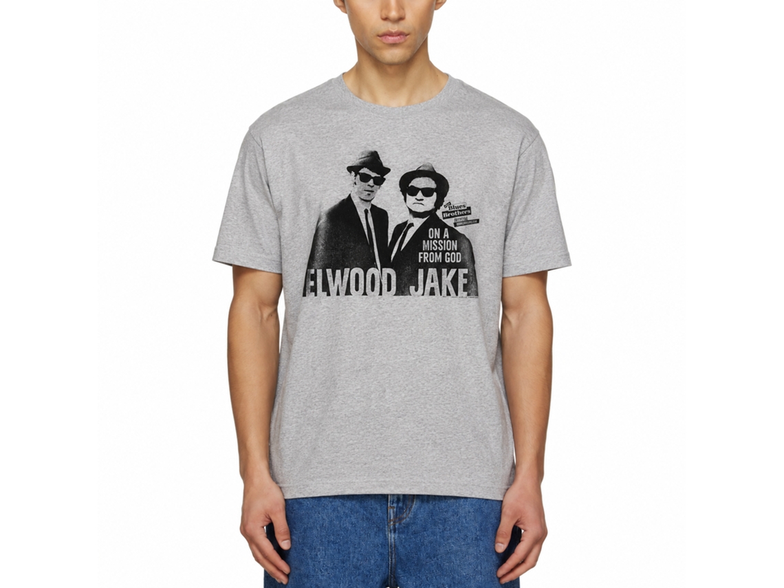 Rockinstone The Blues Brothers Movie Mission From God Heather Gray Adult T-shirt Size:xxl
