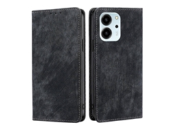 Capa De Celular Em Couro Escovado Magnético Anti-roubo Rfid Para Honor 80 Se