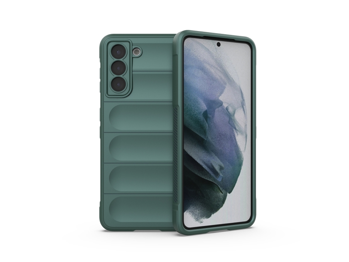 Capa Halinuia Para Samsung Galaxy S21 5g Magic Shield Tpu Flanela Verde Escuro (proteção Integral, Interior Em Flanela)
