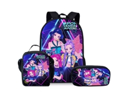 Conjunto De Mochila Estampada Com Lancheira E Estojo, Impermeável, Grande Capacidade, Proteção Para A Coluna E Alívio De Estresse, Estilo 20