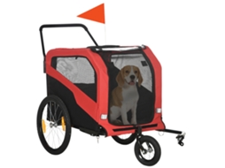 Reboques Infantis Trailers De Bicicleta. Incluindo Refletores. 1 Bandeira. 170 Cm X 77 Cm X 90 Cm. Vermelho