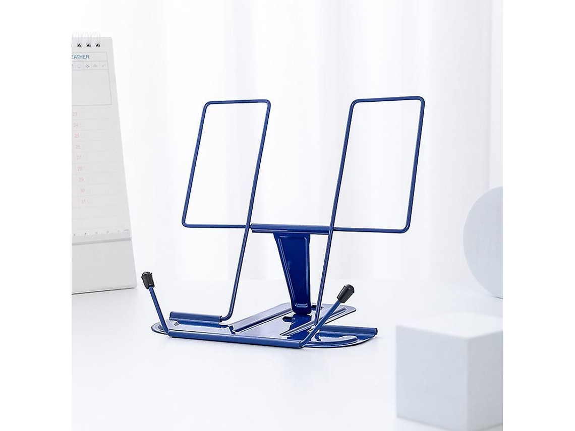 Soporte De Libros De Metal Hightide Plegable Ajustable 3 Ángulos Para Estudio Y Cocina Azul