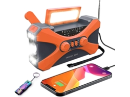 Rádio de emergência AQUAFORGE com manivela, lanterna LED, portátil, AM/FM, bateria externa 2000mah para celular