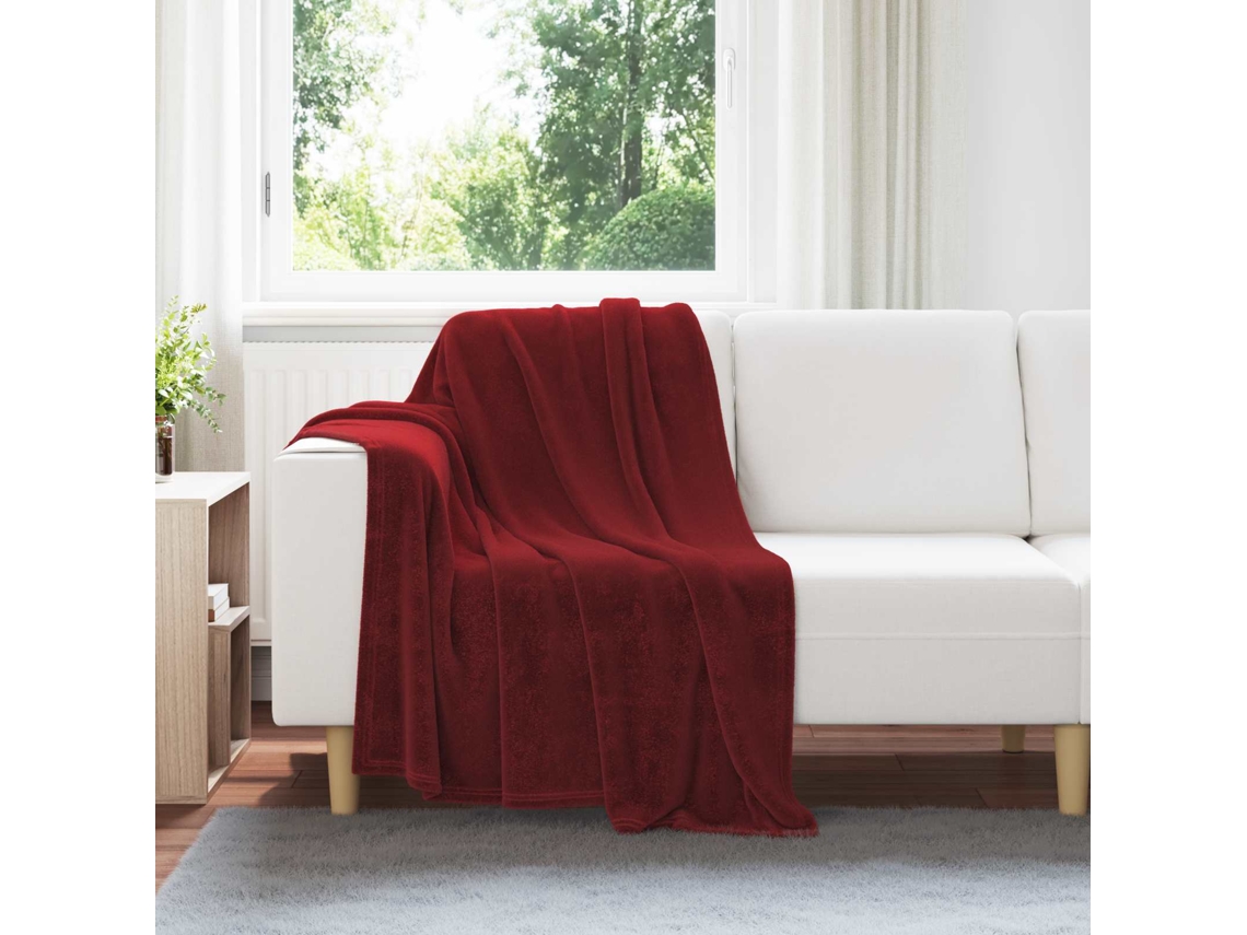 Vidaxl Manta Vermelho Bordeaux 130 X 150 Cm 0.51 Kg Lã