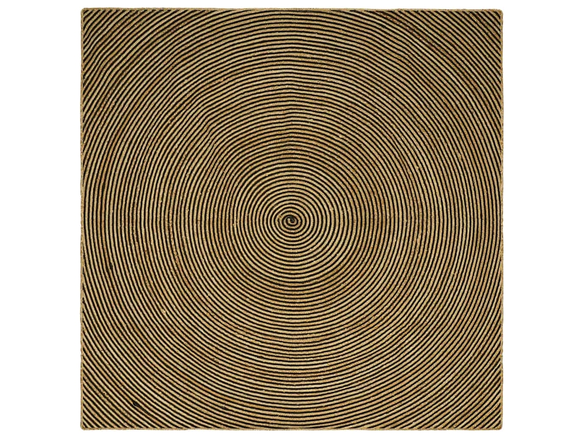 Conjunto 1 Tapetes De Área Vidaxl Preto Juta (300 X 300 Cm)