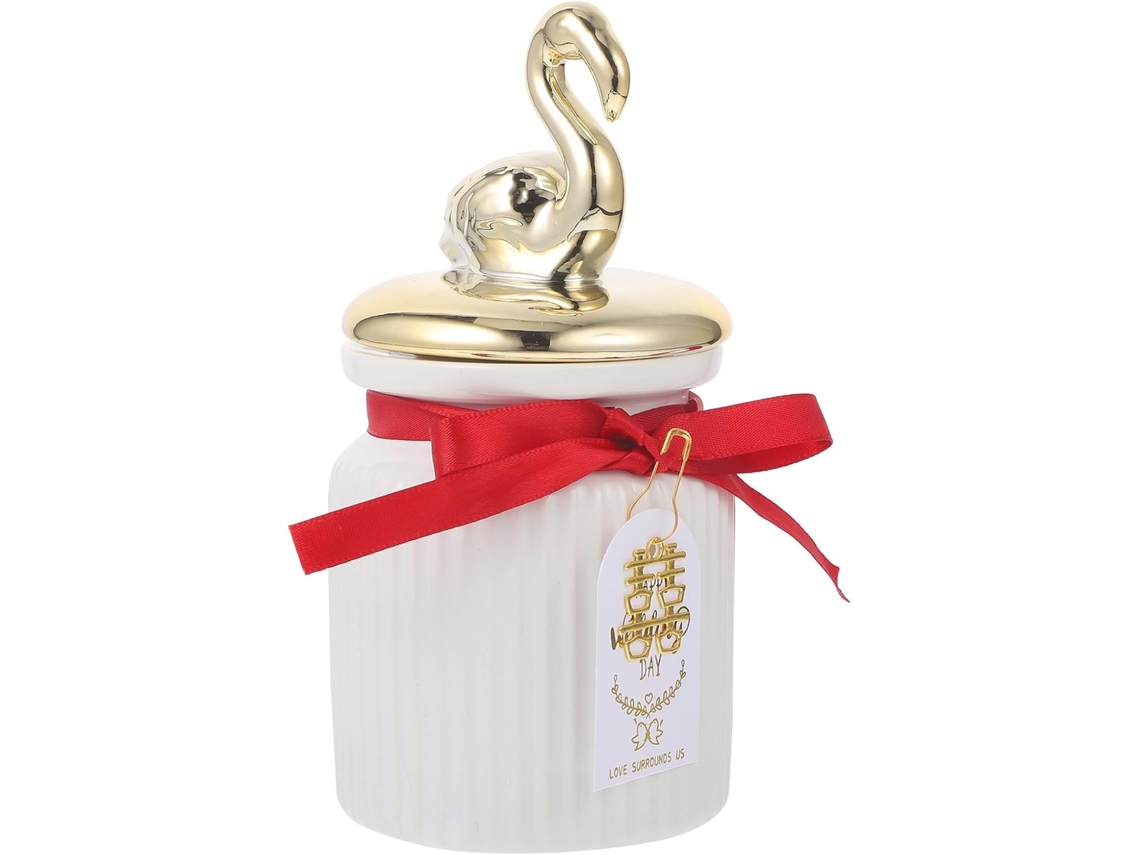 Recipiente Hermético De Cerâmica Para Armazenamento Na Cozinha, Com Design Decorativo De Fita, Fácil De Limpar E Tamanho