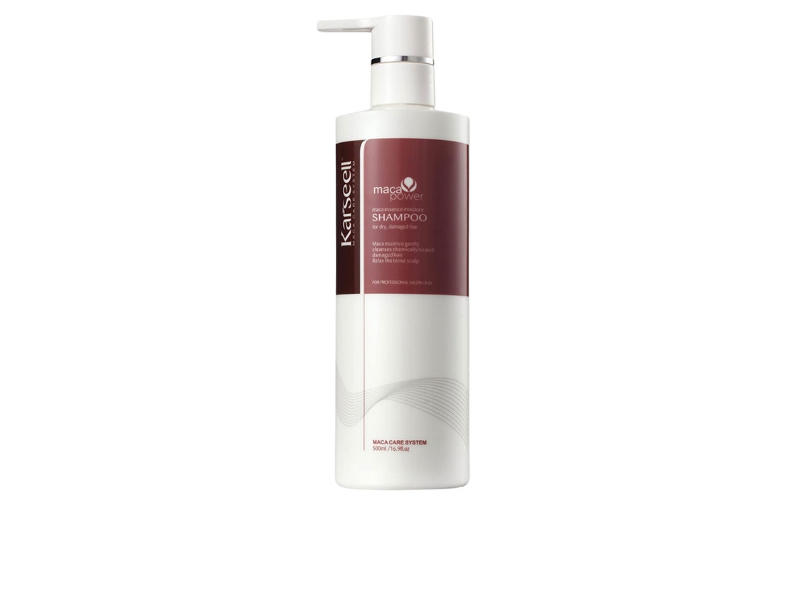 Champô Reparador com Óleo de Macadâmia Argan e Vitamina E- Reconstrutor para Cabelos Secos e Danificados- Champô Hidratante Karseell MACA CARE SYSTEM