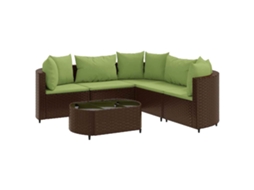 Garden Sofa Set, Garden Sofa Sets Vidaxl Marrom Rattan / Vime (n/a)