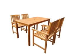 Vidaxl 5 Pcs Conjunto De Jantar Exterior Madeira Acácia Maciça