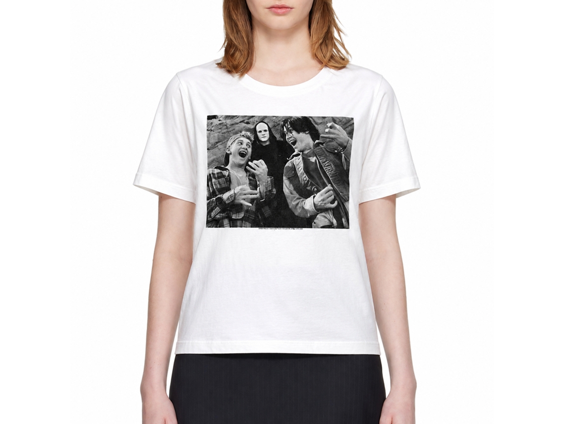 Rockinstone Bill And Ted And Death White Adult T-shirt Size:xl