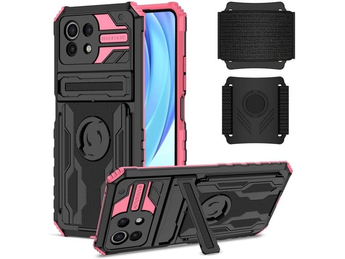 Capa Xiaomi Mi 11 Lite HFS-HOUSE Kickstand (Rosa)