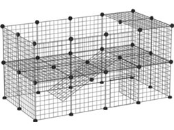 Parque para Coelhos PAWHUT 36 Painéis (Preto - 146x73x73cm - ABS)