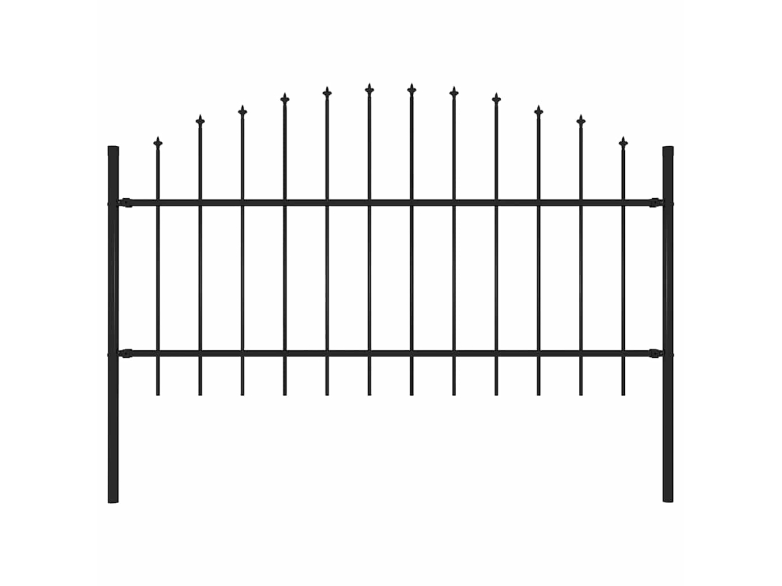 Vidaxl Cerca De Jardim Woerden Com Ponta Em Forma De Lança, Em Aço, 170x125 Cm, Preto