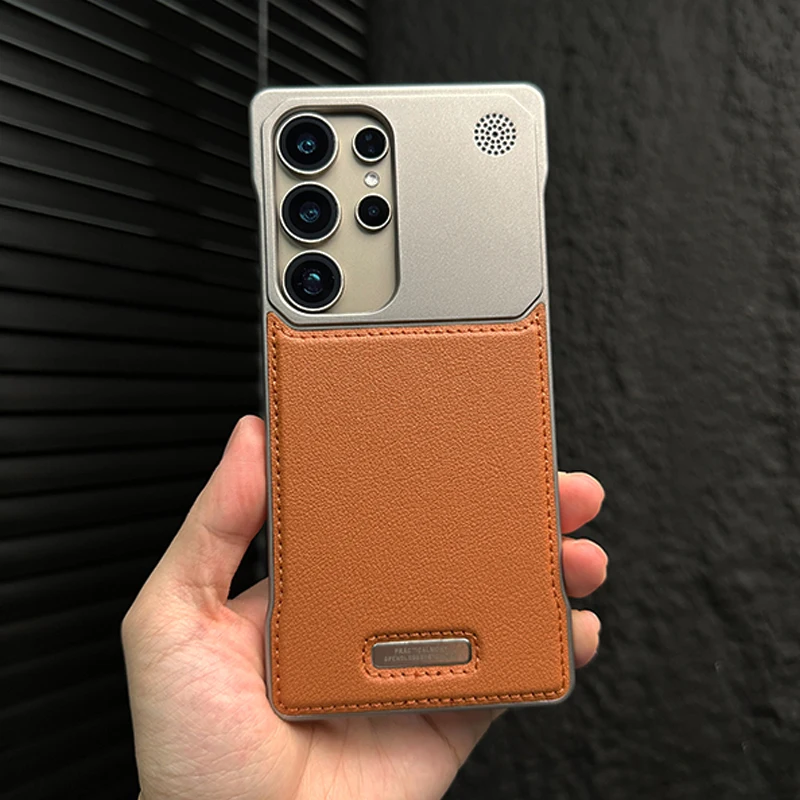 Capa De Couro Sem Moldura E Perfumada Para Celular (galaxy S24 Marrom), Capa Protetora Híbrida Magnética À Prova De Choque.