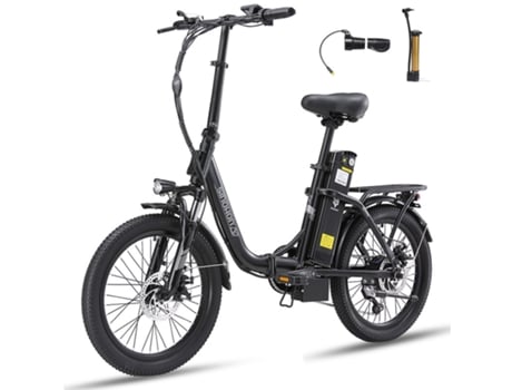 Bicicleta Eléctrica Sinohon C20 250w 18ah 25km/h 20 Polegadas Mulheres/homens 7 Velocidades Sensor De Torque Preto