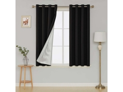 Cortina Blackout Térmica, Para Janela, Varanda E Quarto, Ilhós, Lavável, 2 Peças, 132 X 160 Cm, Cinza