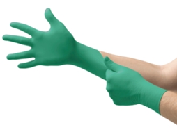 Luvas De Borracha, Punho Alongado, Verdes, 20 Unidades Por Caixa(10 Pares)(g)