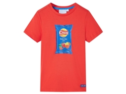 T-shirt De Manga Curta Para Criança Vermelho 140