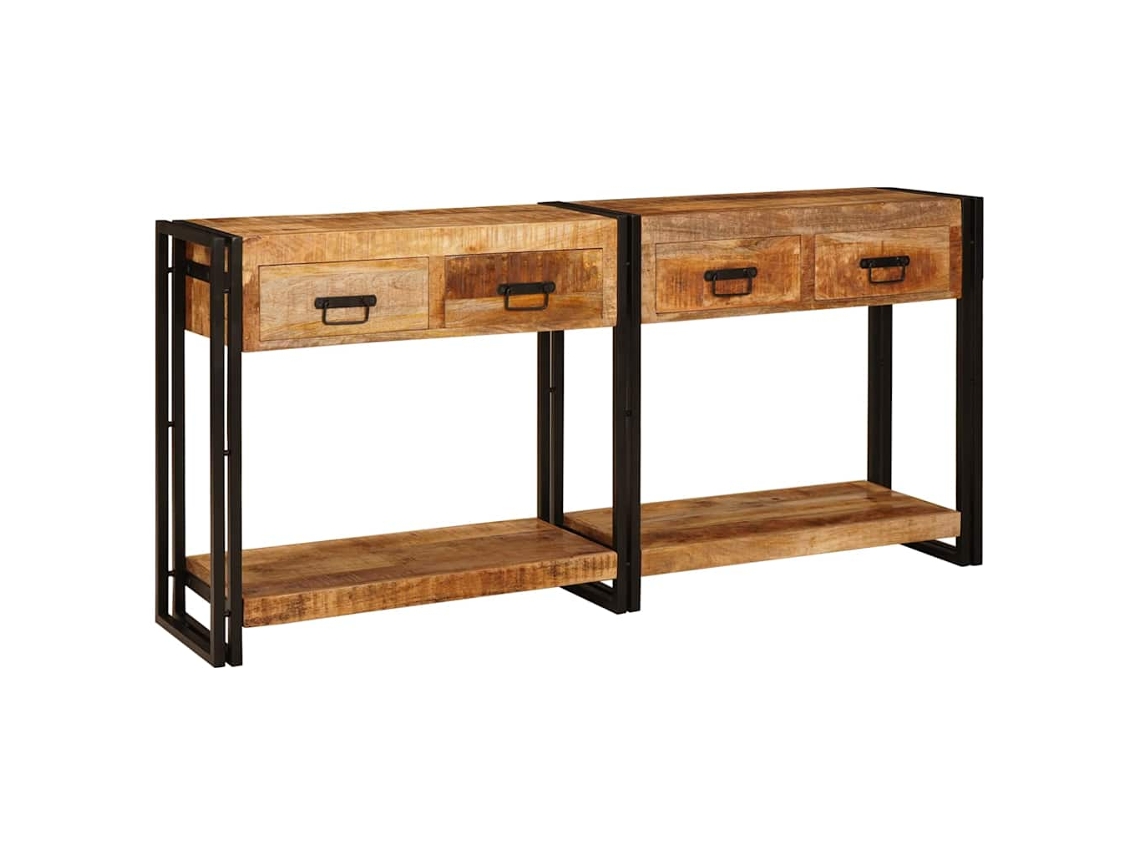 Vidaxl Mesas Consola 2 Unid. Castanho 161 X 33 X 75 Cm