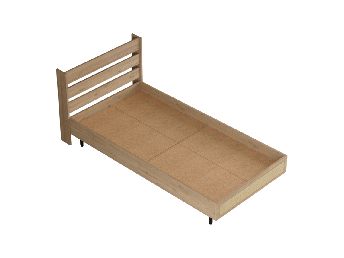 Cama com Cabeceira Kvænangen [EN.CASA] Castanho (100x200cm)