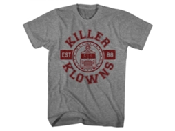 Unisex Adult T-shirt Rockinstone Killer Klowns Klown Kollege Heather Graphite Sizes