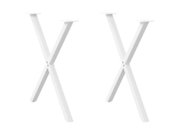 Vidaxl Pés Para Mesa De Jantar Em Formato De X, 2 Peças, Branco, 80x (72-73) Cm, Aço