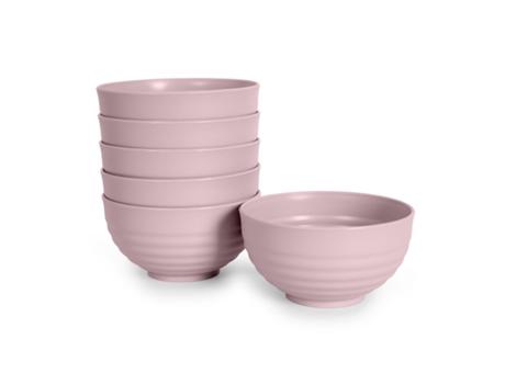 Conjunto de 6 Tigelas Reutilizáveis PLASTIC FORTE (Rosa - 540Ml)