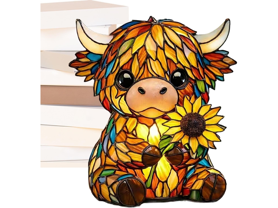 Luminária Em Formato De Vaca Com Iluminação Ambiente Aconchegante.