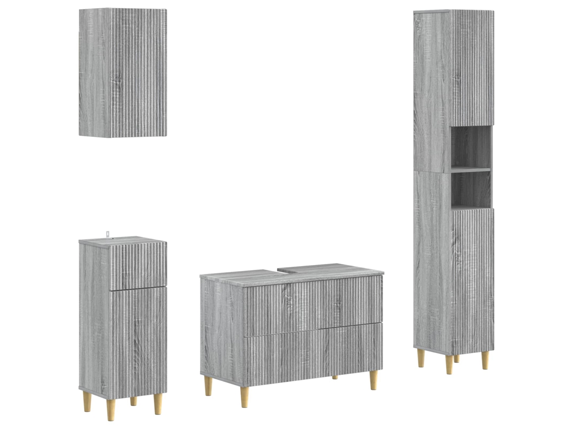 Vidaxl Conjunto De Armários De Banheiro Com 4 Peças Arnhem