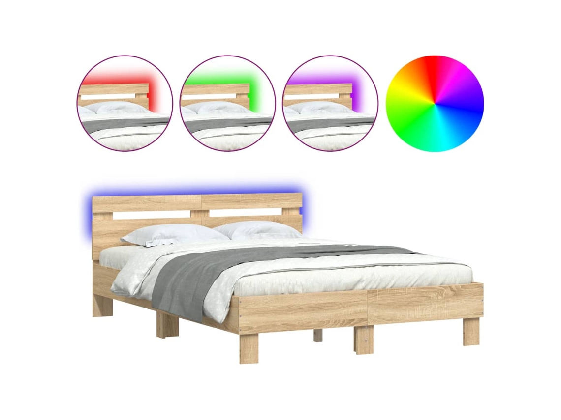 Bed Frame, Bed Frames Vidaxl Marrom Madeira Processada (120 X 190 Cm)