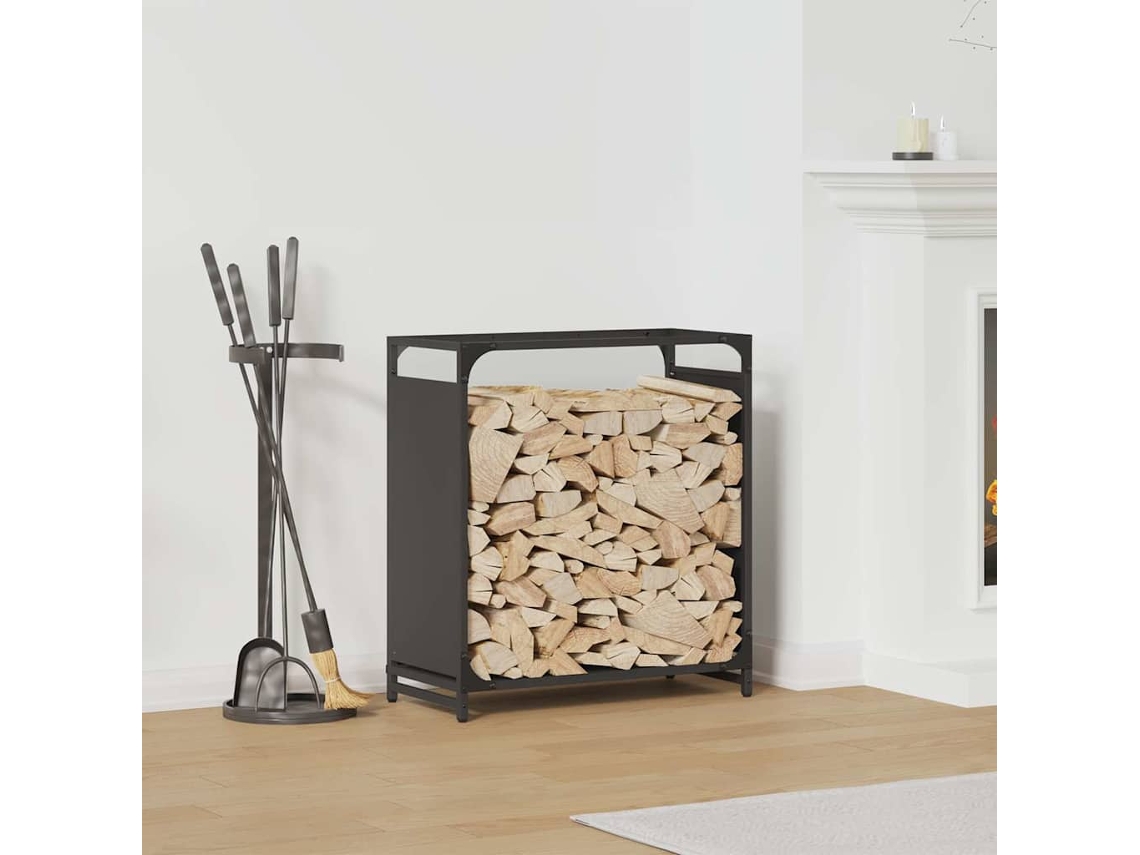 Vidaxl Suporte Para Lenha 60x28x65 Cm Aço Laminado A Frio Preto