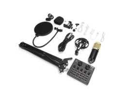 Microfone Capacitivo LAXISCREED com Mixer e Placa de Som