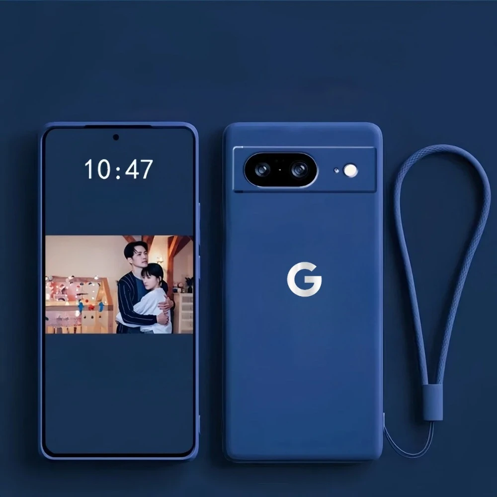 (google Pixel 8a Azul Escuro) Capa De Silicone Líquido Macia Compatível Com Google, Com Função Magnética
