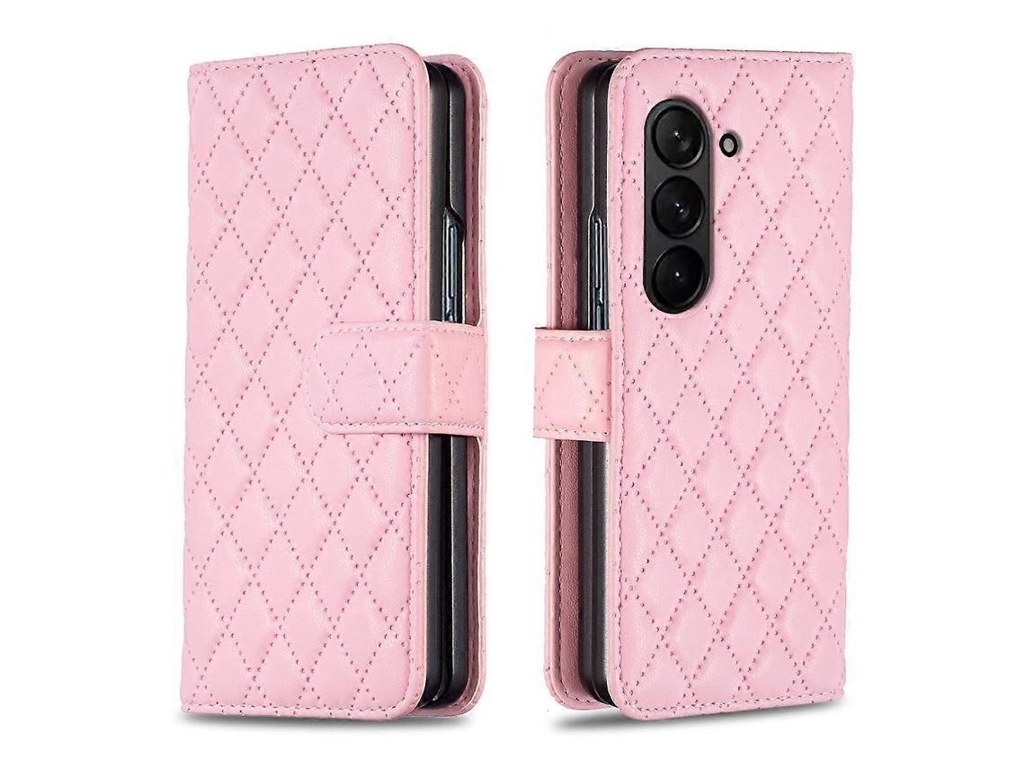 Capa De Couro Dobrável Com Estampa De Diamante Para Celular Samsung Galaxy Z Fold6