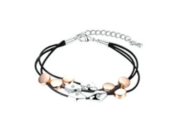 Pulseira Geométrica Com Pérolas Strass E Cadeia Extensível