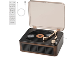 Leitor De Cd Em Madeira - Estéreo Hi-fi, Compatível Com Reprodução Via Usb E Aux Marrom Panoona
