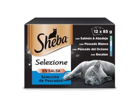 Peixe Alimentação Húmida de Gato Seleção em Molho Multipack 12X85G SHEBA