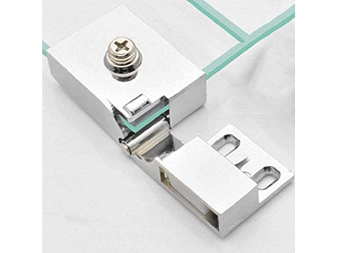 Hinge para porta de vidro sem moldura YURU, para armário de vinho, mostruário lateral, prata