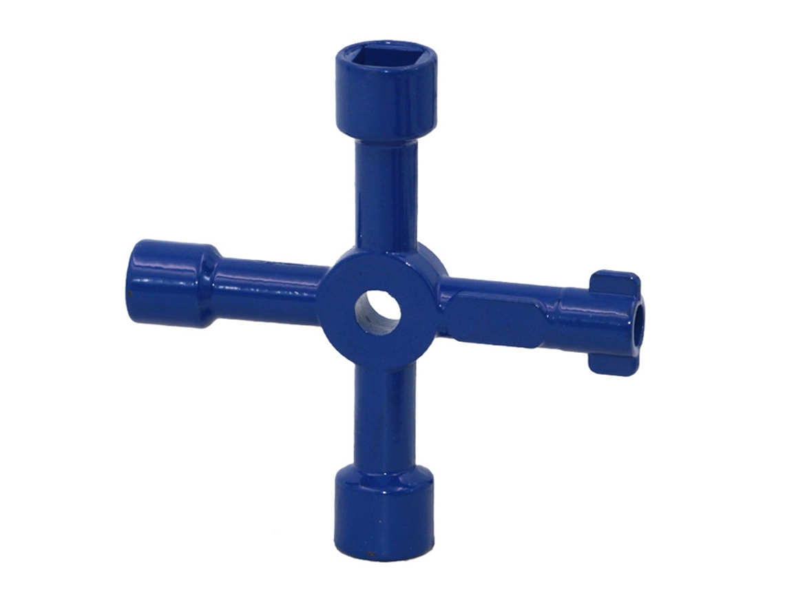 Chave Cruzada Multifuncional 4 Vias, Para Caixa De Medidor, Azul Igvtrade