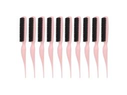 2026 10 Pincéis de Penteado Teasing de Nylon com Cola de Rato Design Ergonômico para Volume e Penteado Traseiro