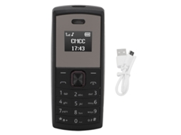 Aetheria telefone Móvel Bm01 Miniatura Gsm com Bt Suporta Dual Sim Menor Telefone Celular Preto